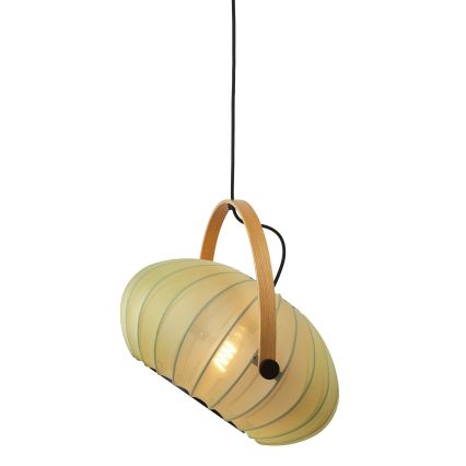 Halo Design 746361 - Pendant light on cable DC 1xE27/40W/230V Ø 40 cm green/oak