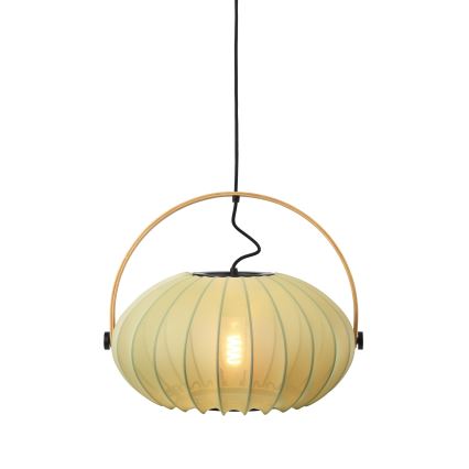 Halo Design 746361 - Pendant light on cable DC 1xE27/40W/230V Ø 40 cm green/oak