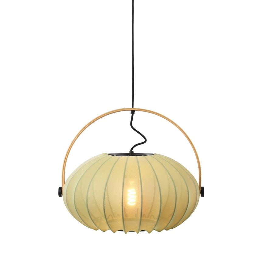 Halo Design 746361 - Pendant light on cable DC 1xE27/40W/230V Ø 40 cm green/oak