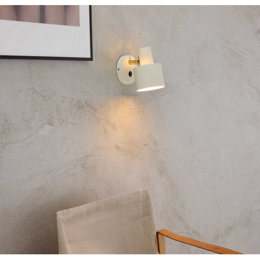 Halo Design 746873 - VOGUE Wall Spotlight 1xE27/40W/230V Cream/Brass