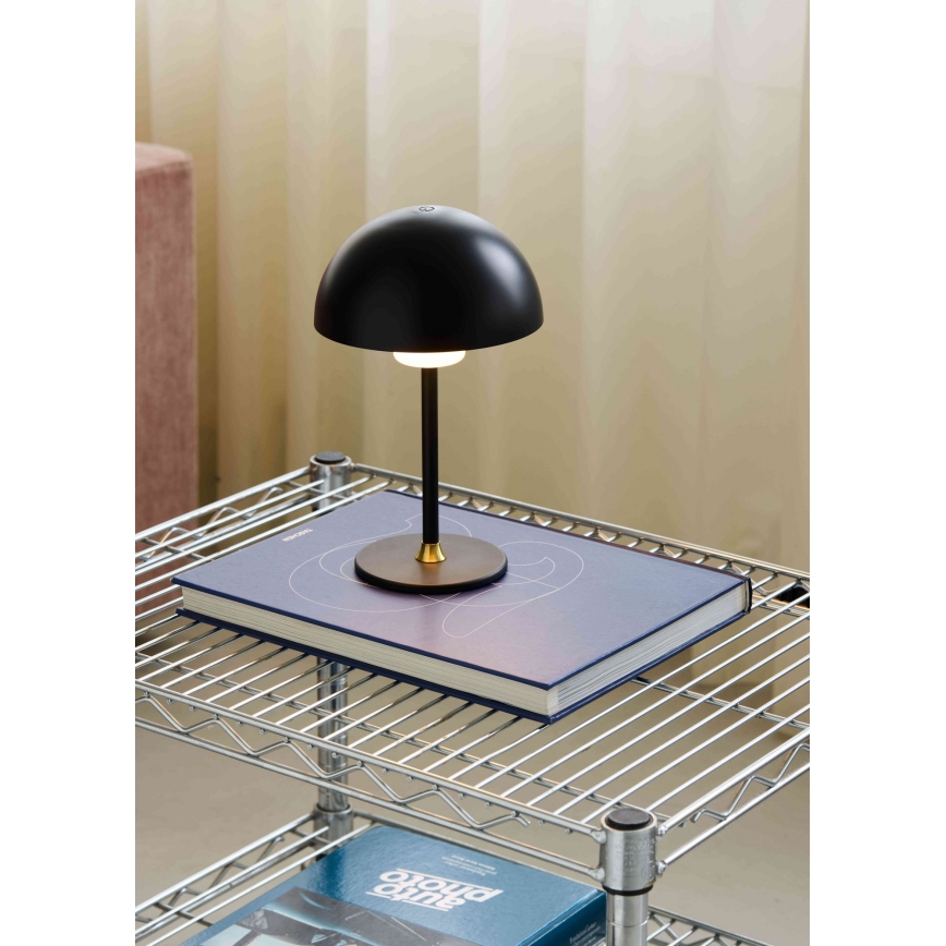 Halo Design 747573 - LED Dimmable Rechargeable Table Lamp MOON LIGHT LED/2.7W/2600 mAh Black