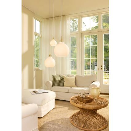 Halo Design 747924 - TOSCANA Cable Pendant 1xG9/28W/230V diam. 18 cm Cream/Brass