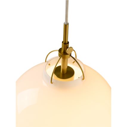 Halo Design 747993 - TOSCANA cable-suspended pendant light 1xE27/40W/230V Ø 27 cm cream/brass