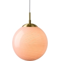 Halo Design 748372 - CANDY cable pendant light 1xE27/25W/230V Ø 20 cm Pink/Brass