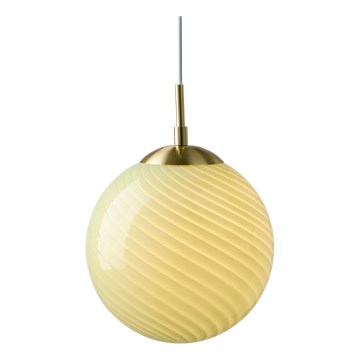 Halo Design 748525 - Cable-suspended pendant CANDY 1xE27/25W/230V Ø 25 cm green/brass