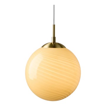 Halo Design 748587 - CANDY cable-suspended pendant 1xE27/25W/230V Ø 30 cm beige/brass