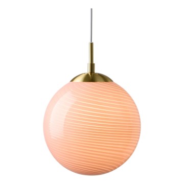 Halo Design 748594 - CANDY Cable Pendant Light 1xE27/25W/230V, Ø 30 cm, Pink/Brass