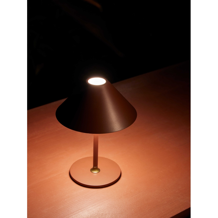 Halo Design 800834 - Dimmable LED Rechargeable Outdoor Table Lamp HYGGE LED/3W/4000 mAh IP54 Burgundy