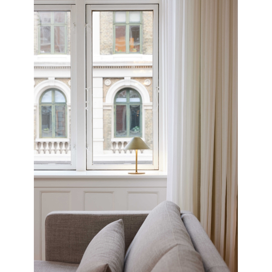 Halo Design 800841 - LED Dimmable Outdoor Rechargeable Table Lamp HYGGE LED/3W/4000 mAh IP54 Brass