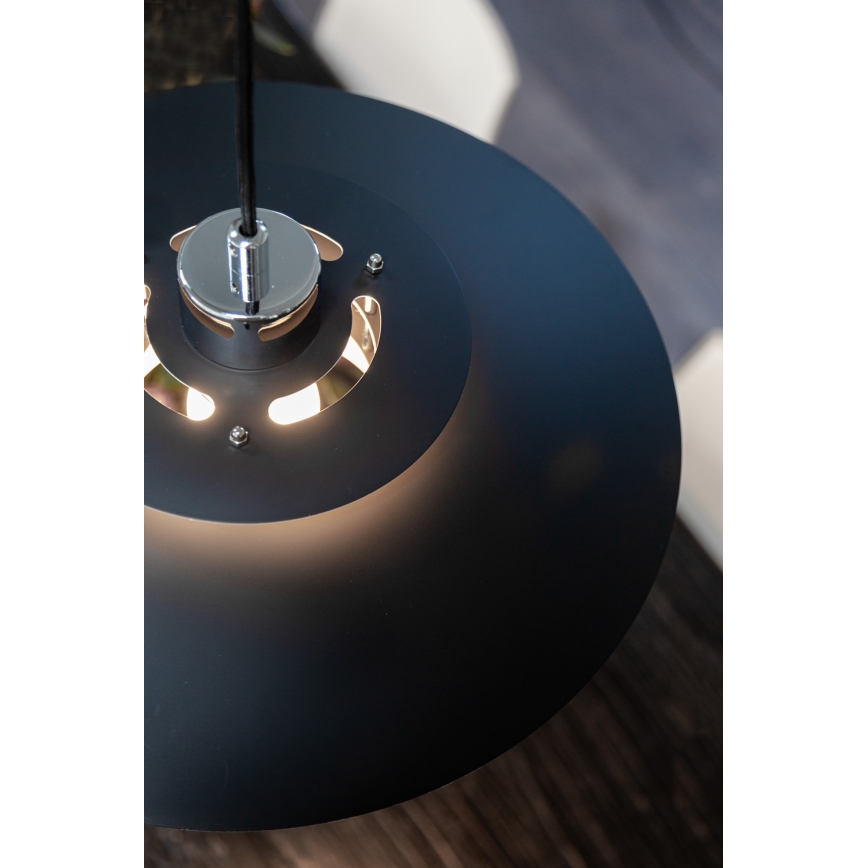 Halo Design 990259 - SORUP Cable Pendant Light 1xE27/40W/230V, Ø 40 cm, Black/Polished Chrome