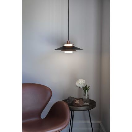 Halo Design 990785 - Cable-suspended pendant RIVOLI 1xE27/40W/230V Ø 40 cm black/copper