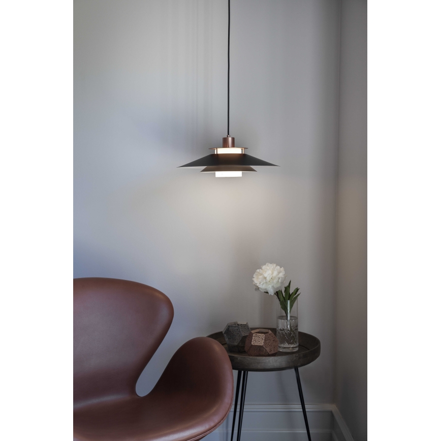 Halo Design 990785 - Cable-suspended pendant RIVOLI 1xE27/40W/230V Ø 40 cm black/copper