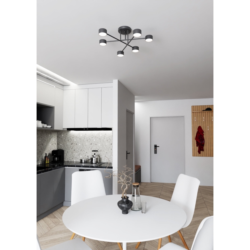 HALO Flush-mount chandelier 6xGX53/10W/230V, Black