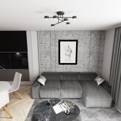 HALO Flush-mount chandelier 6xGX53/10W/230V, Black