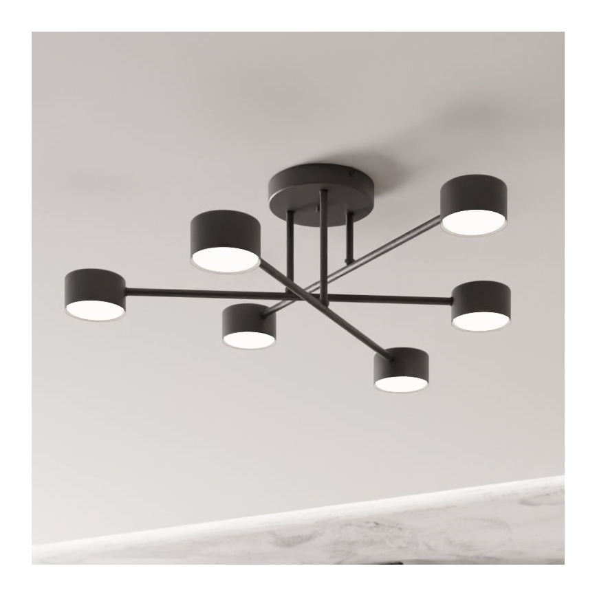 HALO Flush-mount chandelier 6xGX53/10W/230V, Black