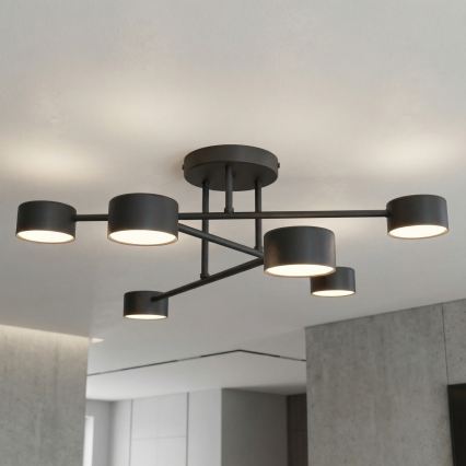 HALO Flush-mount chandelier 6xGX53/10W/230V, Black