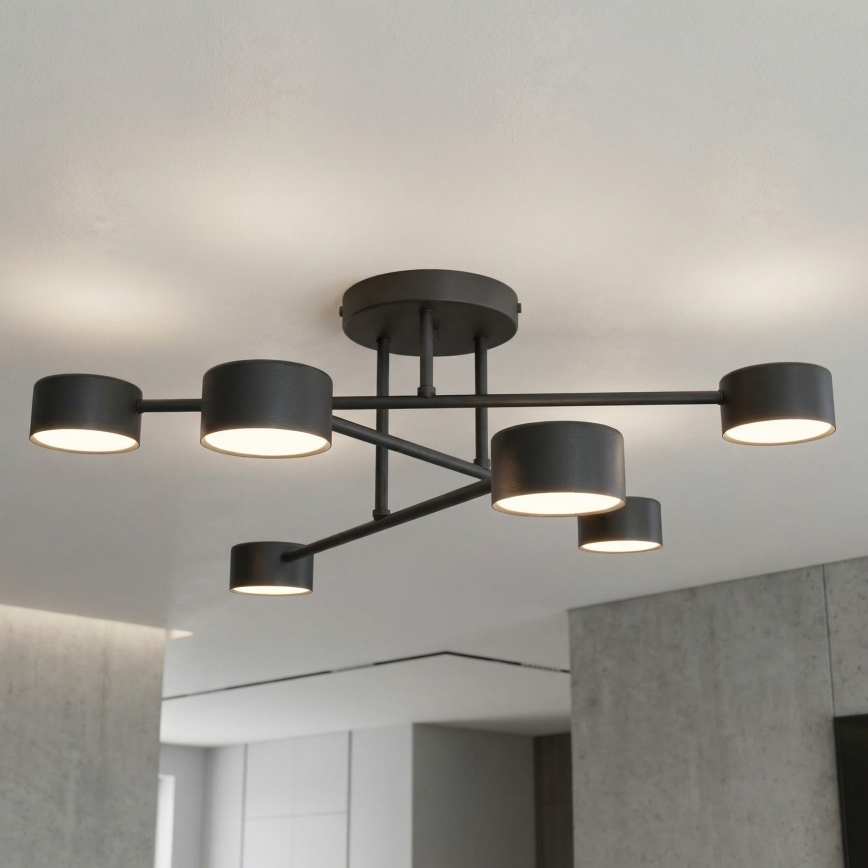 HALO Flush-mount chandelier 6xGX53/10W/230V, Black