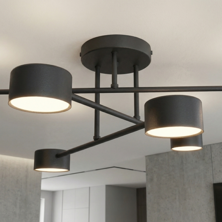 HALO Flush-mount chandelier 6xGX53/10W/230V, Black