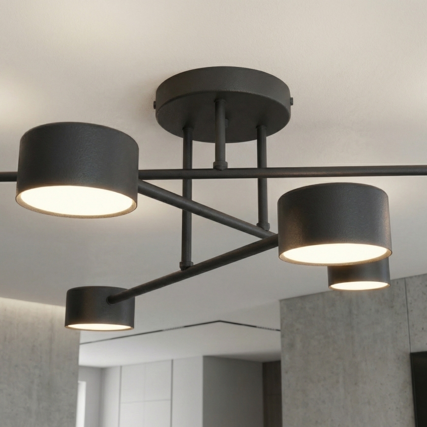 HALO Flush-mount chandelier 6xGX53/10W/230V, Black