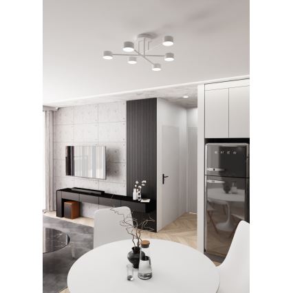 HALO Flush-mount chandelier 6xGX53/10W/230V White