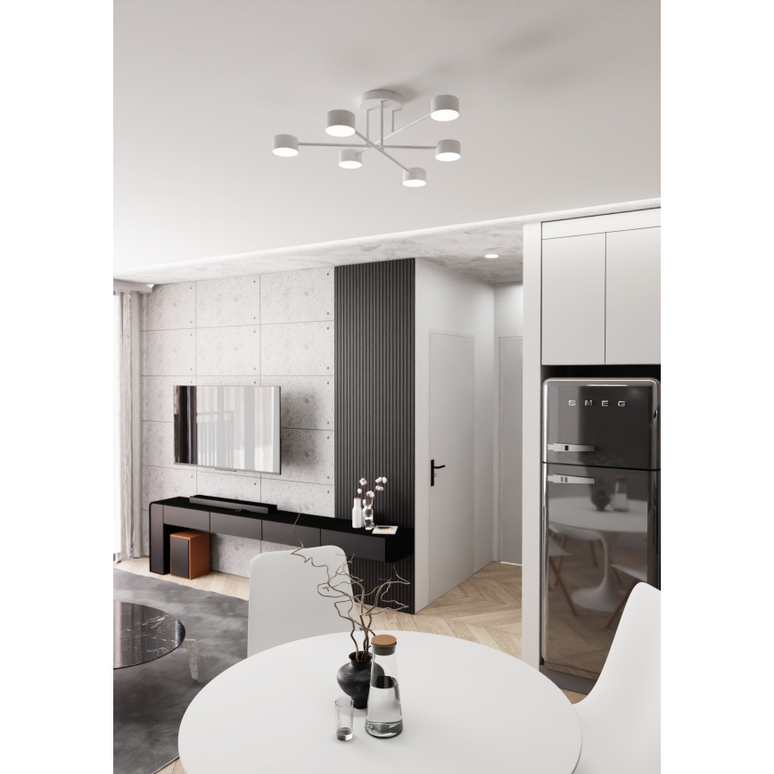 HALO Flush-mount chandelier 6xGX53/10W/230V White