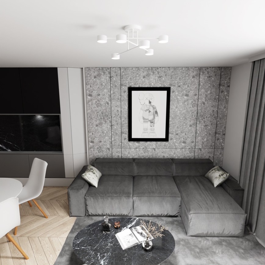 HALO Flush-mount chandelier 6xGX53/10W/230V White