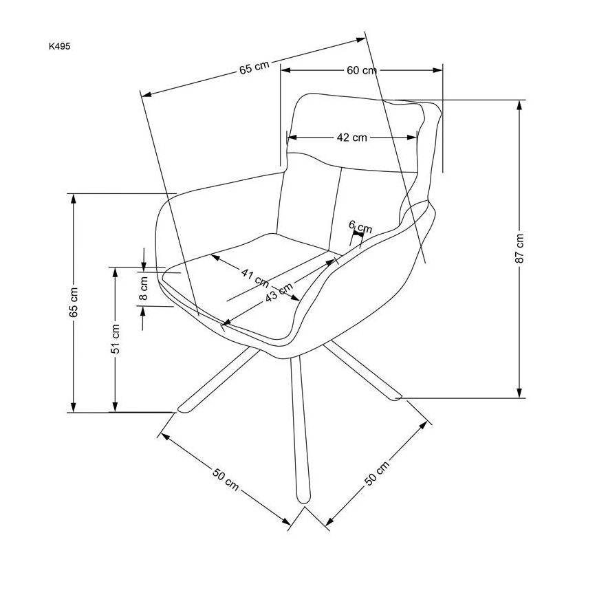HALSA Dining Chair, 1 pc, Beige