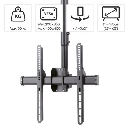 Hama - Ceiling holder for TV swivel 32-65" black