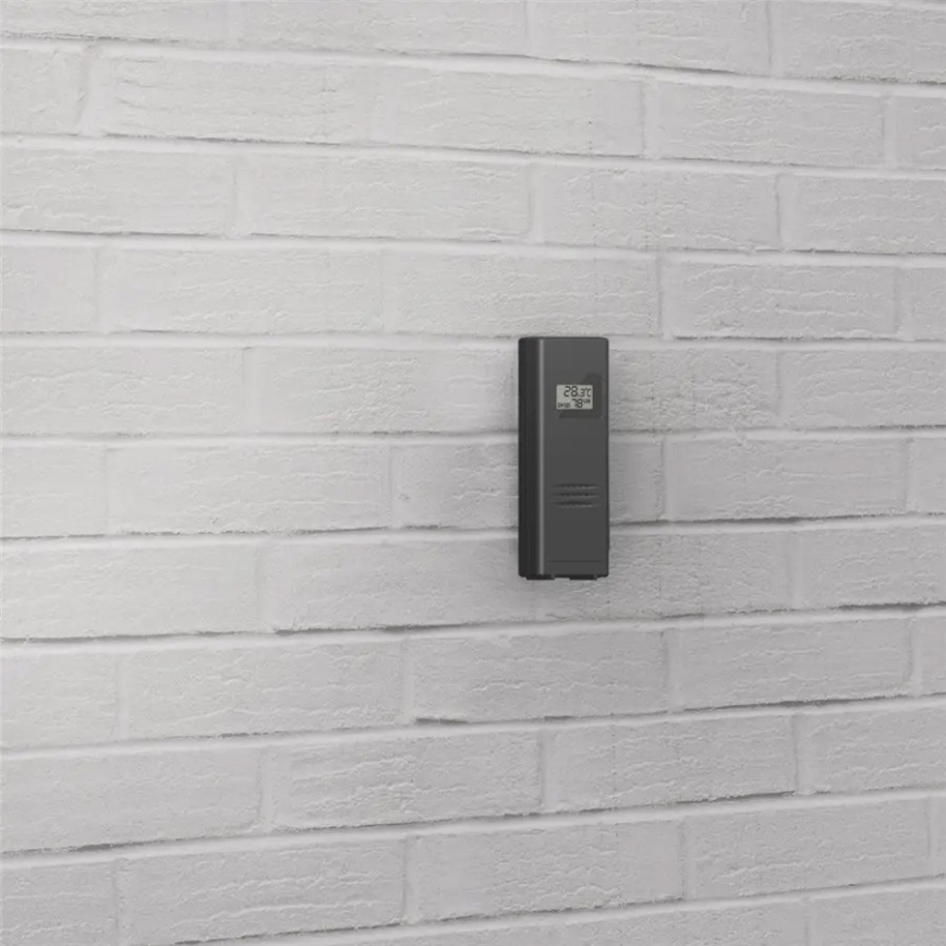 Hama - Weather station with color LCD display and alarm clock 230V/2xAA + USB black