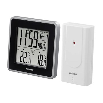 Hama - Weather station with LCD display and alarm clock 2xAA black/grey