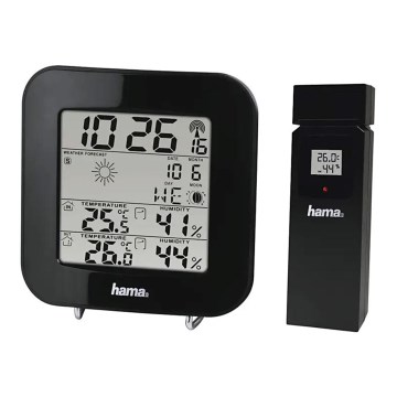 Hama - Weather station with LCD display and alarm clock 2xAA black