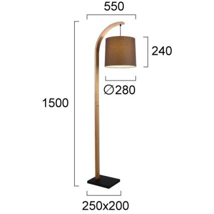 HANA Floor Lamp 1xE27/40W/230V, Brown