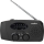 Hand-crank AM/FM radio with solar panel, LED flashlight and 2000 mAh battery