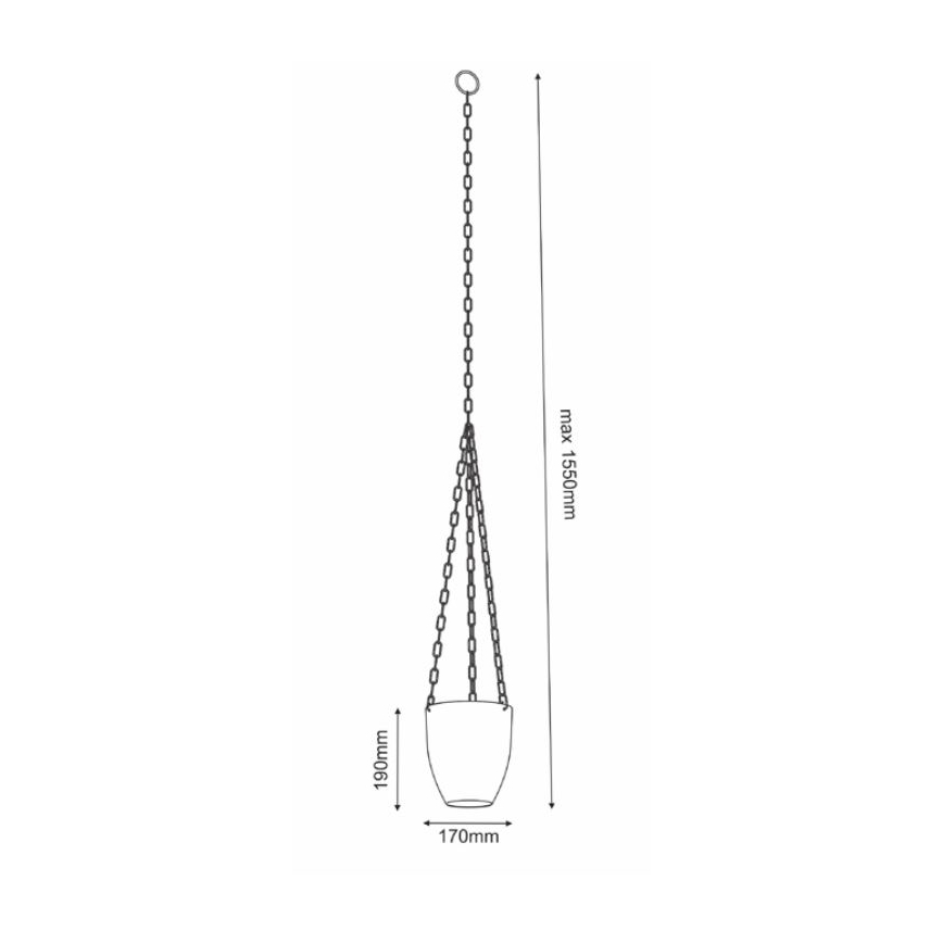 Hanging flowerpot 155x17 cm gold