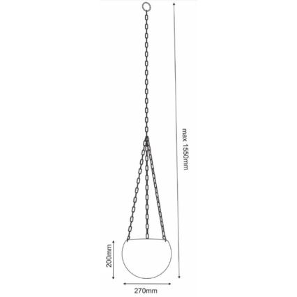 Hanging flowerpot 155x27 cm white