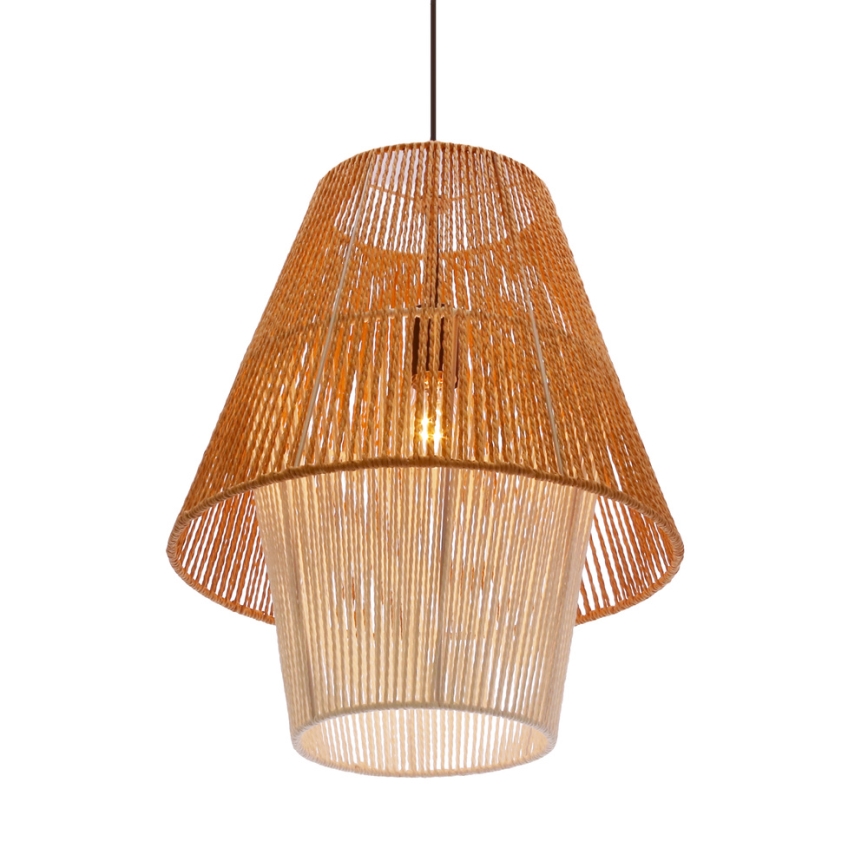 Hanging lamp AFRICA 1xE27/40W/230V 40 cm brown/cream