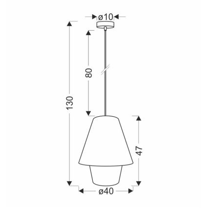 Hanging lamp AFRICA 1xE27/40W/230V 40 cm brown/cream