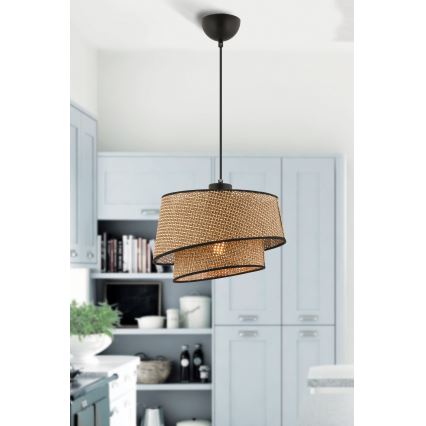 Hanging lamp BARETTE 1xE27/60W/230V brown/black