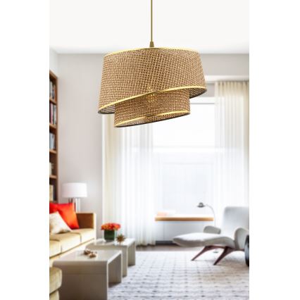 Hanging lamp BARETTE 1xE27/60W/230V brown/gold