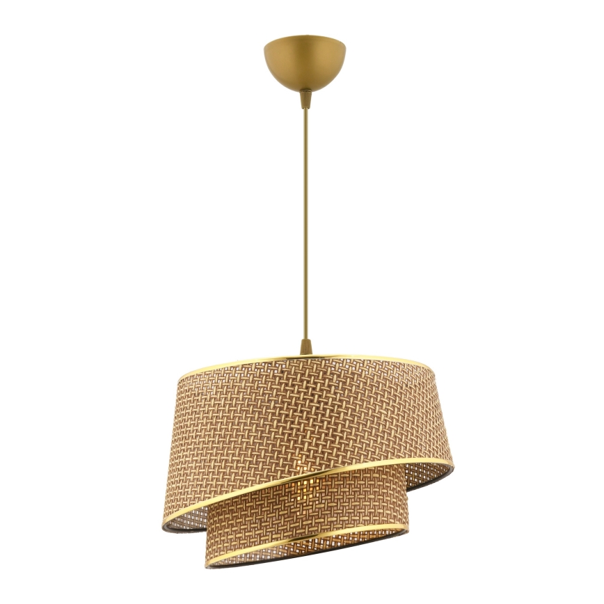 Hanging lamp BARETTE 1xE27/60W/230V brown/gold