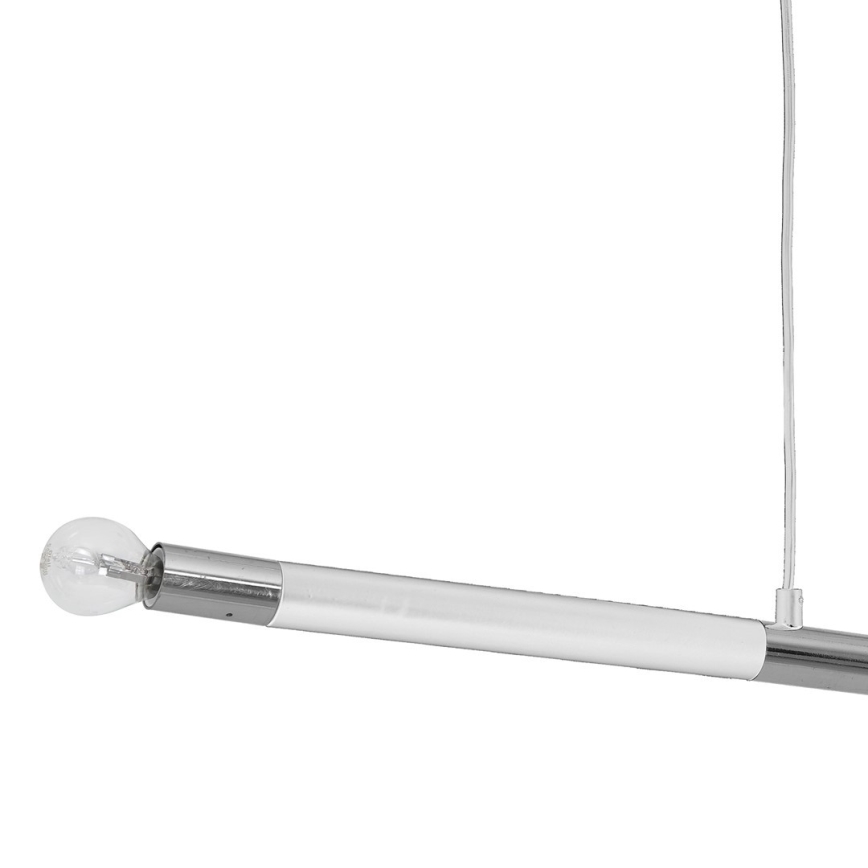 Hanging Lamp BASTONE WHITE 2×E14/40W/230V White / Polished Chrome