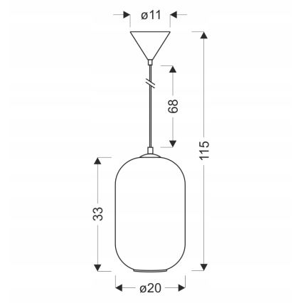 Hanging lamp CRESTO 1xE27/40W/230V white