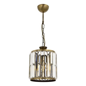Hanging lamp CRYSTALLINE 1xE27/6W/230V bronze