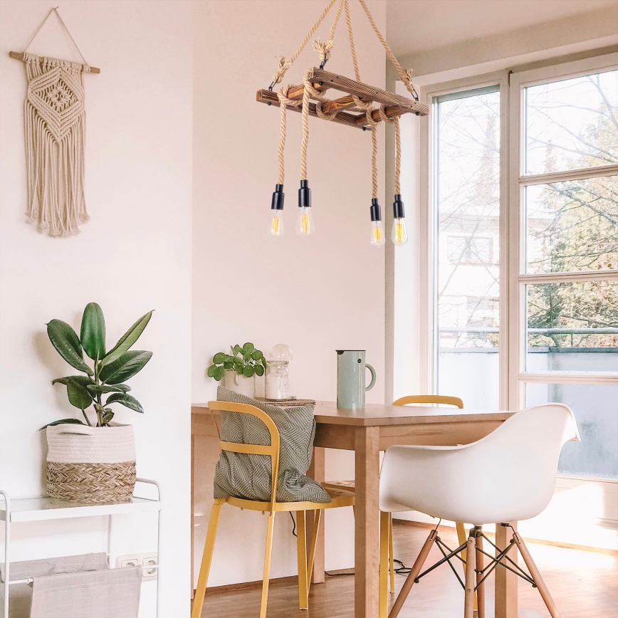Hanging lamp EREBOS 4xE27/40W/230V brown