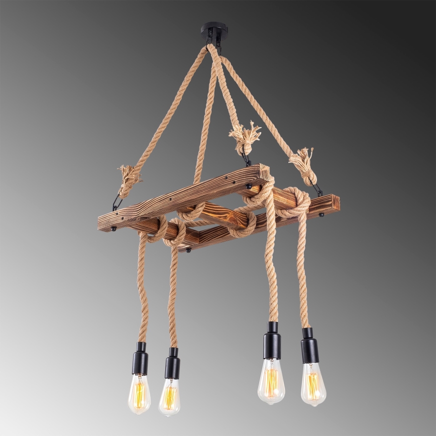 Hanging lamp EREBOS 4xE27/40W/230V brown