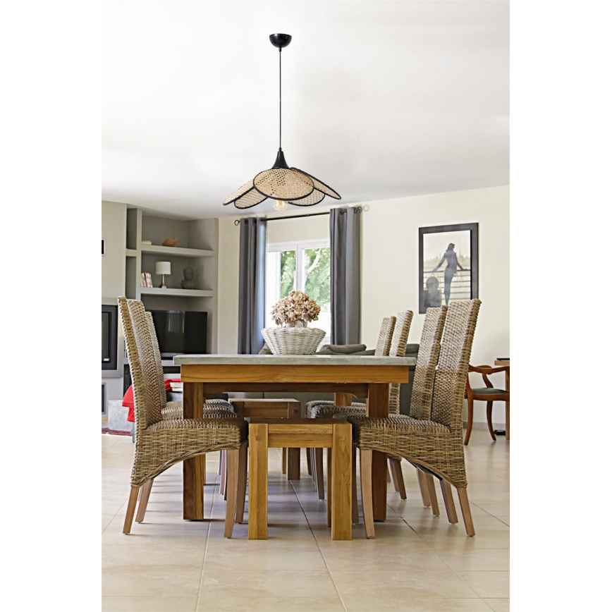 Hanging Lamp FUME 1xE27/40W/230V diameter 45 cm black/beige