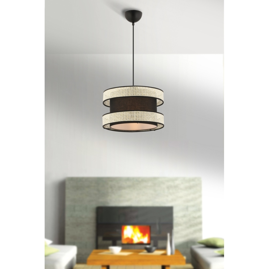 HANGING LAMP HALO 1xE27/60W/230V black/cream