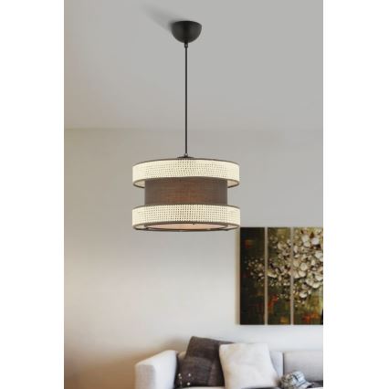 Hanging lamp HALO 1xE27/60W/230V brown/cream