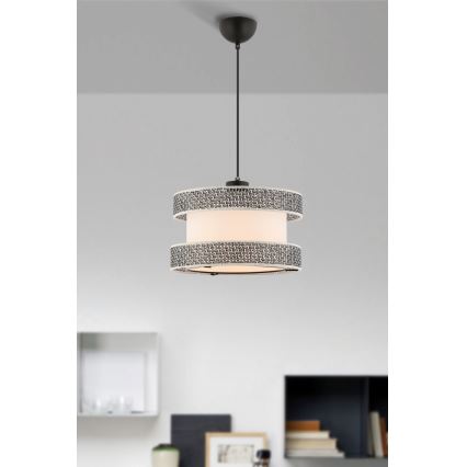 Hanging Lamp HALO 1xE27/60W/230V cream/gray