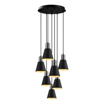 Hanging Lamp KEM 7xE27/40W/230V Black